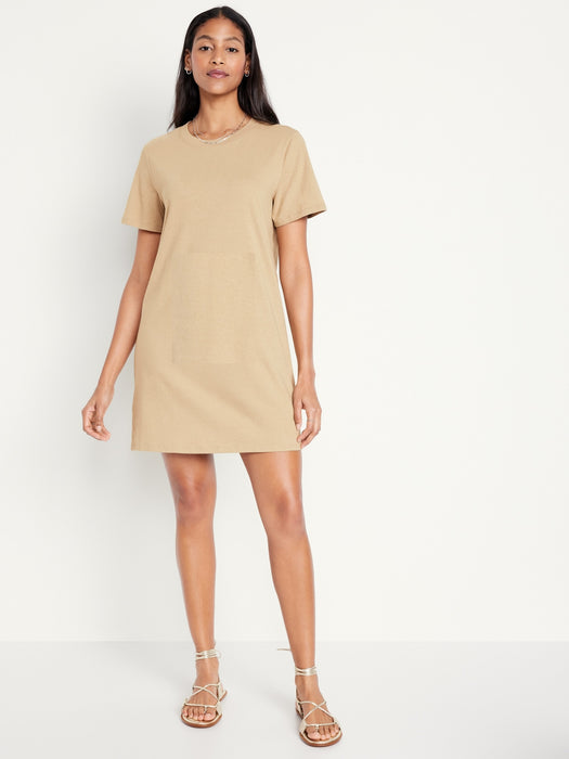 Crew-Neck Mini T-Shirt Dress
