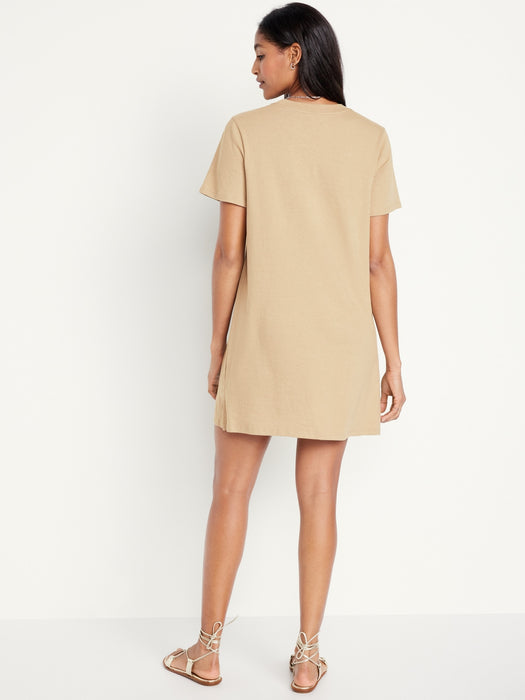 Crew-Neck Mini T-Shirt Dress