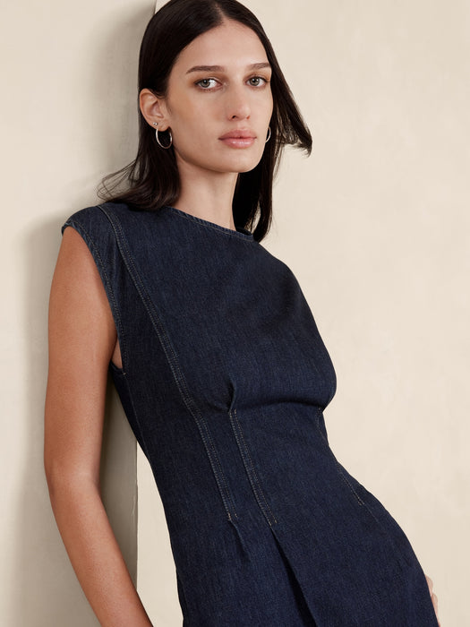 Lina Italian Denim Midi Dress