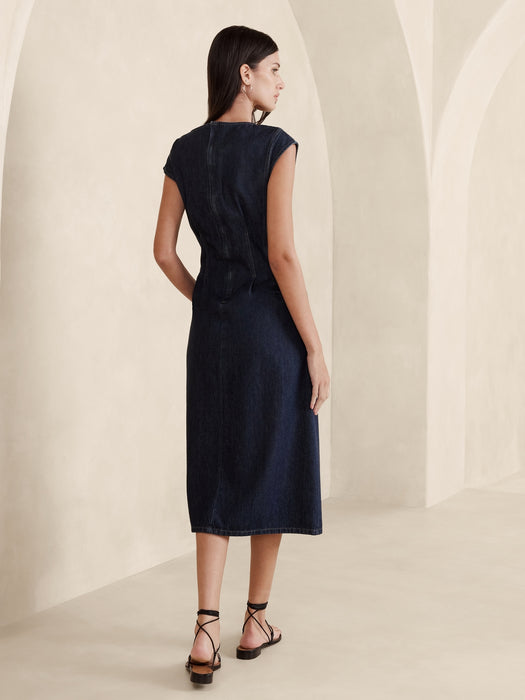 Lina Italian Denim Midi Dress