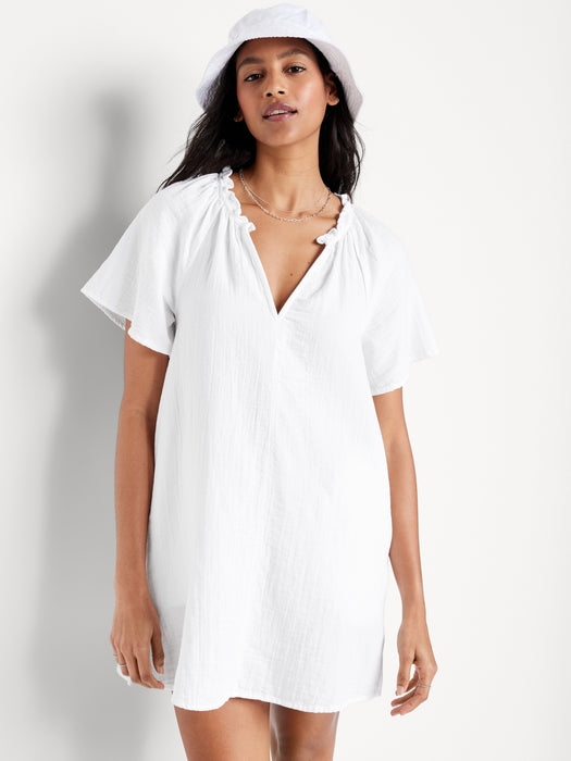 Crinkle Gauze Swing Dress