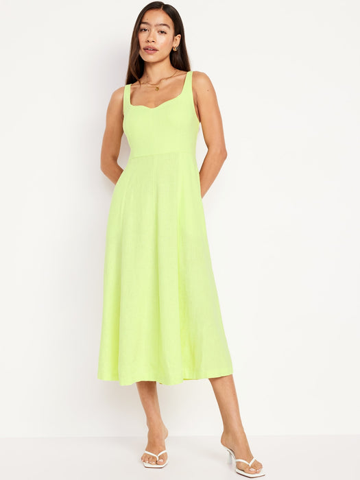 Fit & Flare Sleeveless Midi Dress