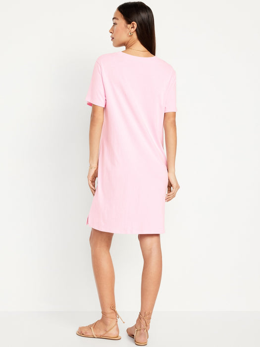 Crew-Neck Mini T-Shirt Dress