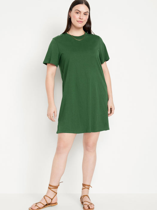 Crew-Neck Mini T-Shirt Dress