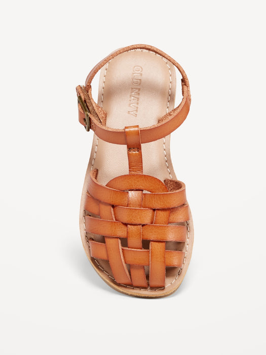 Faux-Leather Fisherman Sandals for Toddler Girls