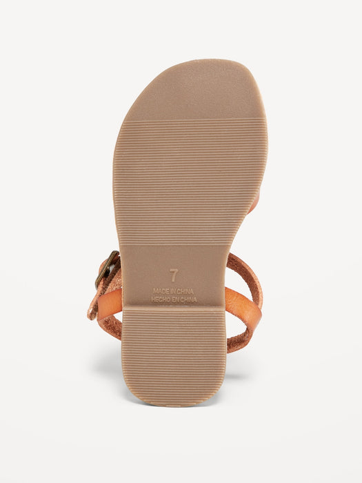 Faux-Leather Fisherman Sandals for Toddler Girls