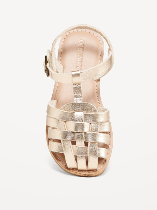 Faux-Leather Fisherman Sandals for Toddler Girls