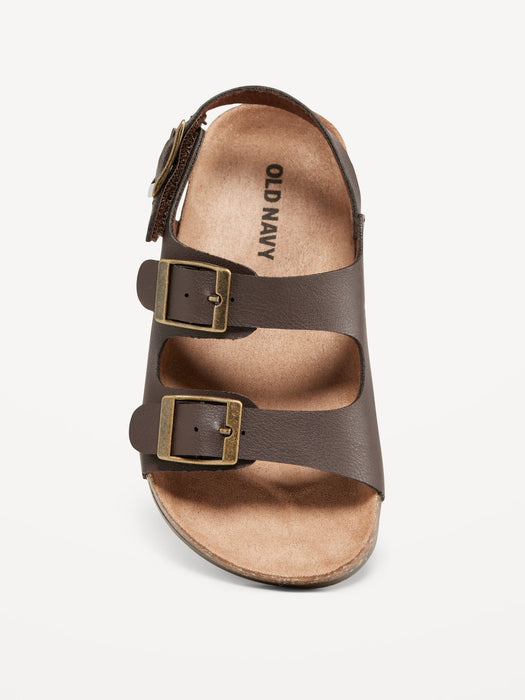 Faux-Leather Buckled Strap Sandals for Toddler Boys