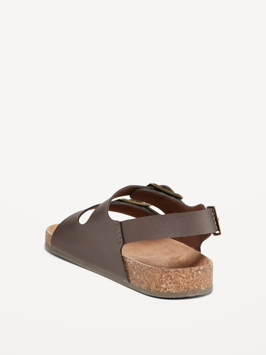 Faux-Leather Buckled Strap Sandals for Toddler Boys