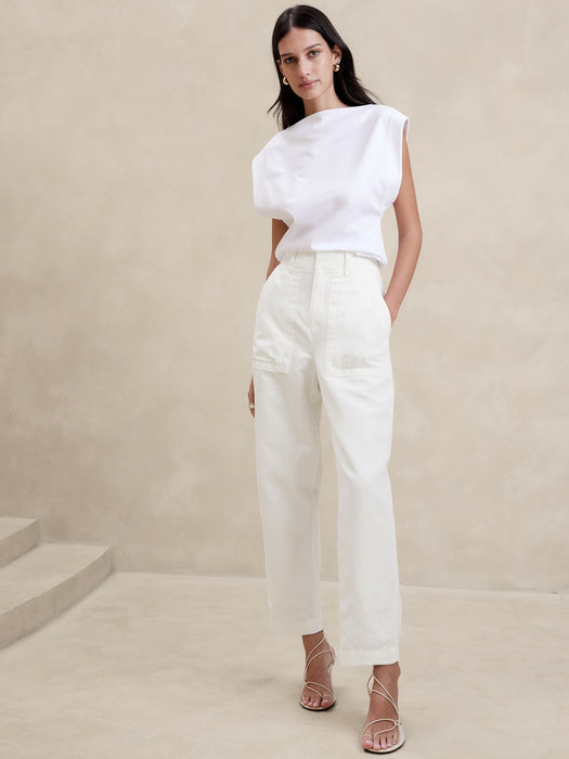Mya Cotton-Linen Cargo Pant