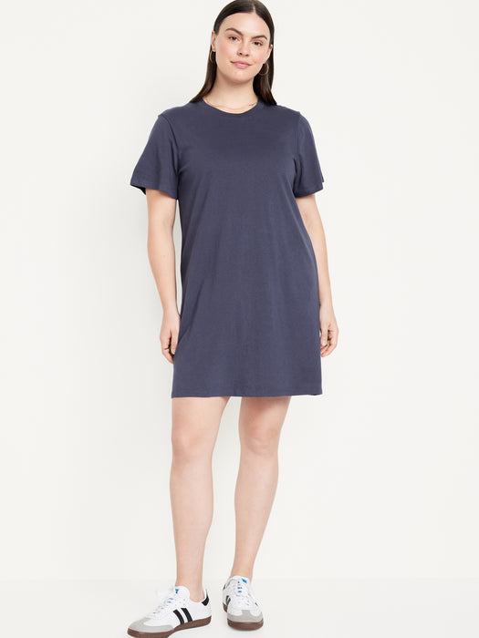 Crew-Neck Mini T-Shirt Dress