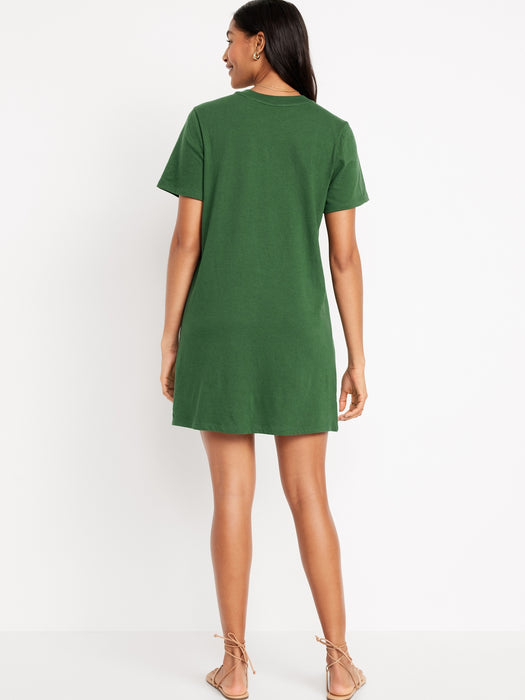 Crew-Neck Mini T-Shirt Dress