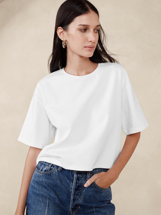 Heavy Cotton Boxy Crop T-Shirt