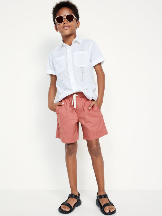 Twill Non-Stretch Jogger Shorts for Boys (Above Knee)