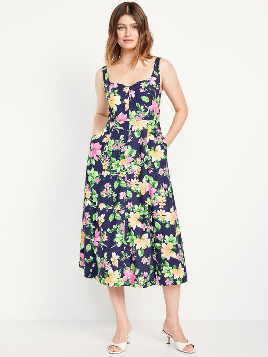 Fit & Flare Sleeveless Midi Dress