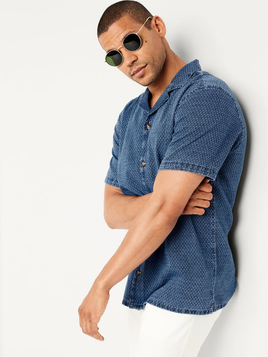 Short-Sleeve Dobby Camp Shirt