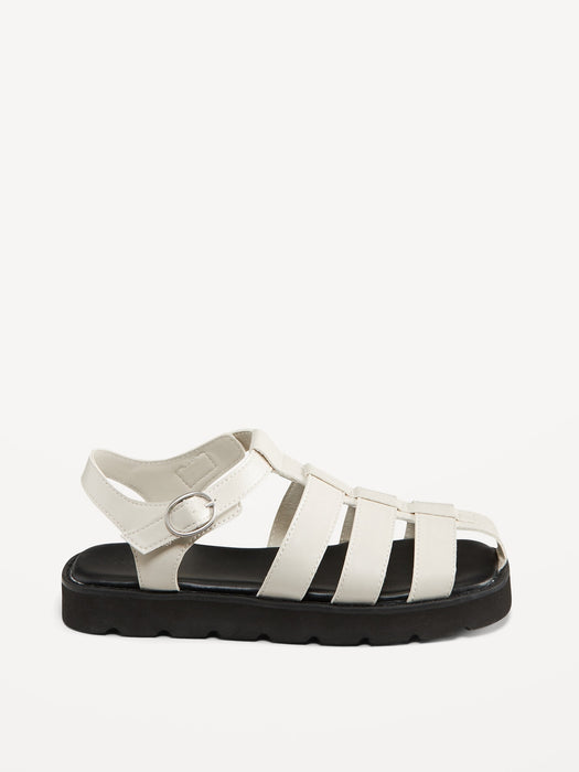Faux-Leather Platform Fisherman Sandal for Girls