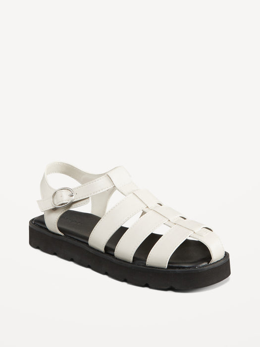 Faux-Leather Platform Fisherman Sandal for Girls