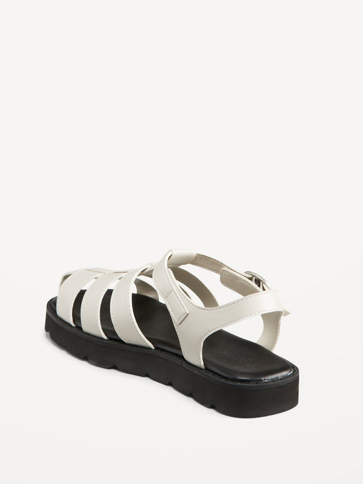Faux-Leather Platform Fisherman Sandal for Girls