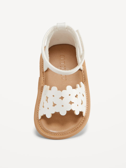 Faux-Leather Floral Cutout Sandals for Baby