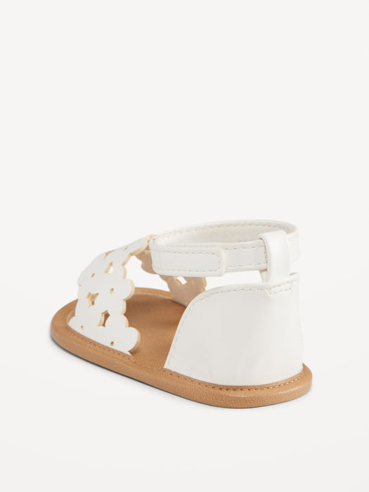Faux-Leather Floral Cutout Sandals for Baby