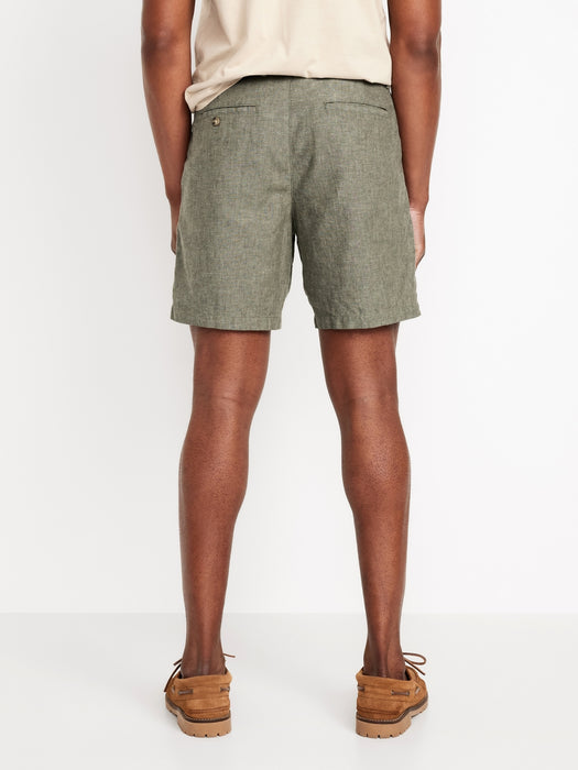 Slim Linen-Blend Chino Shorts -- 7-inch inseam