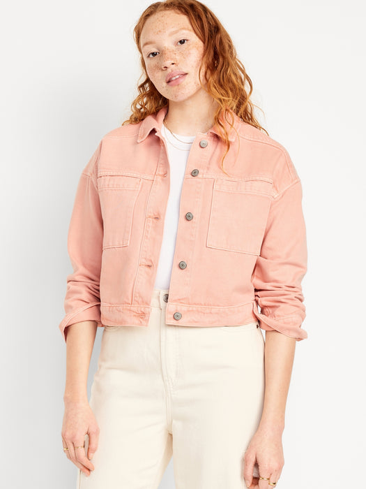 Cropped Utility Jean Jacket