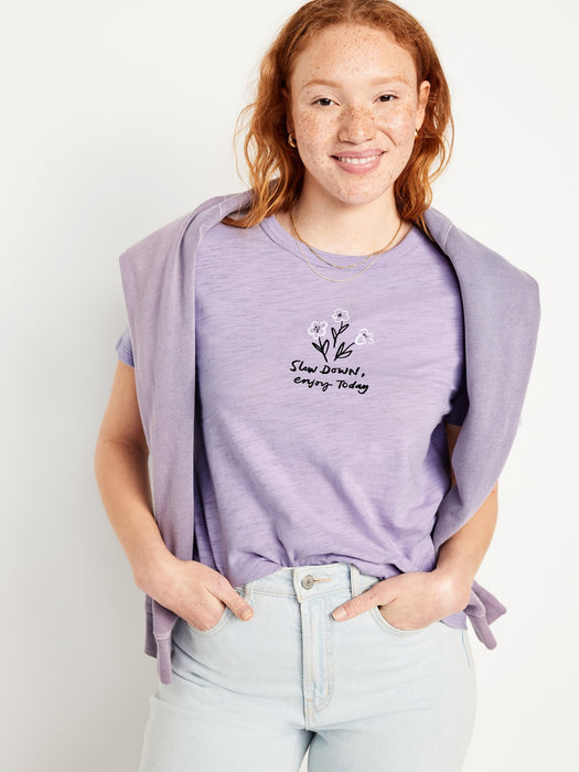 EveryWear Slub-Knit Graphic T-Shirt