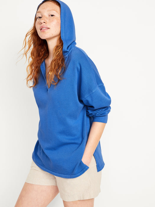 Oversized French-Terry Tunic Hoodie