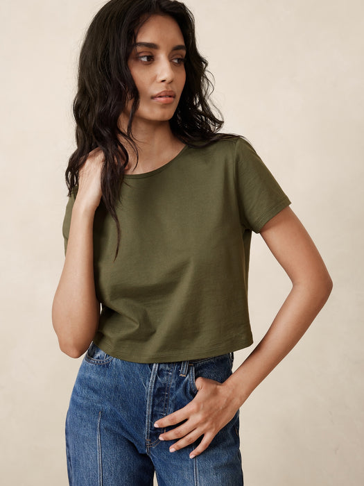 Supima® Boxy Crop T-Shirt
