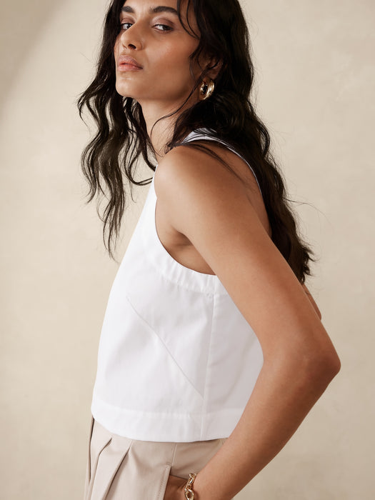 Racer Poplin Top