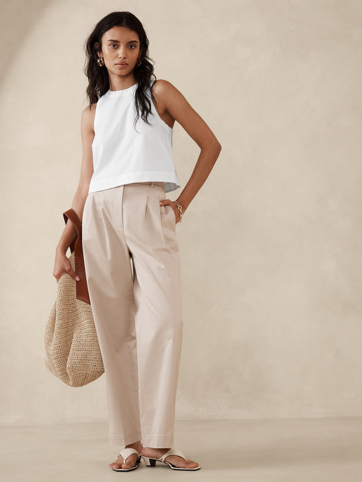 Racer Poplin Top