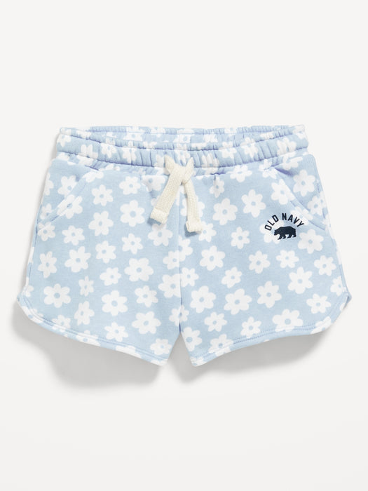 Logo-Graphic Dolphin-Hem Fleece Shorts for Toddler Girls