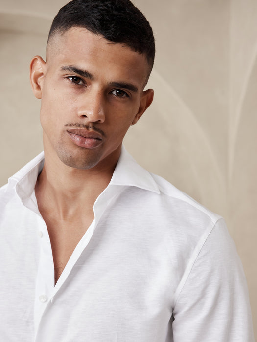 Slim Linen-Cotton Dress Shirt