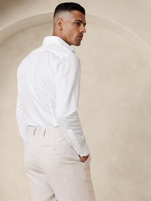 Slim Linen-Cotton Dress Shirt