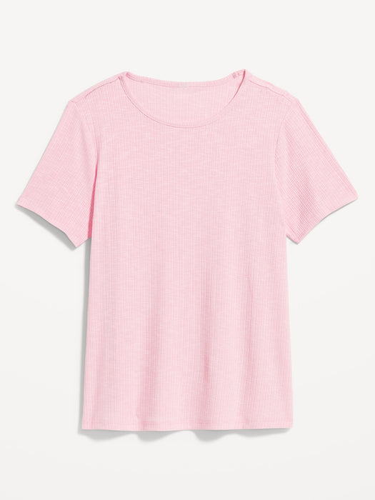 Luxe Ribbed Slub-Knit T-Shirt