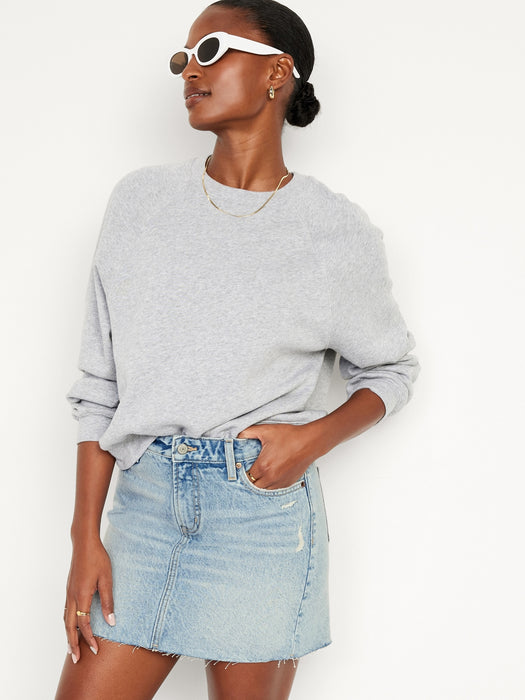 Mid-Rise OG Straight Cut-Off Jean Mini Skirt