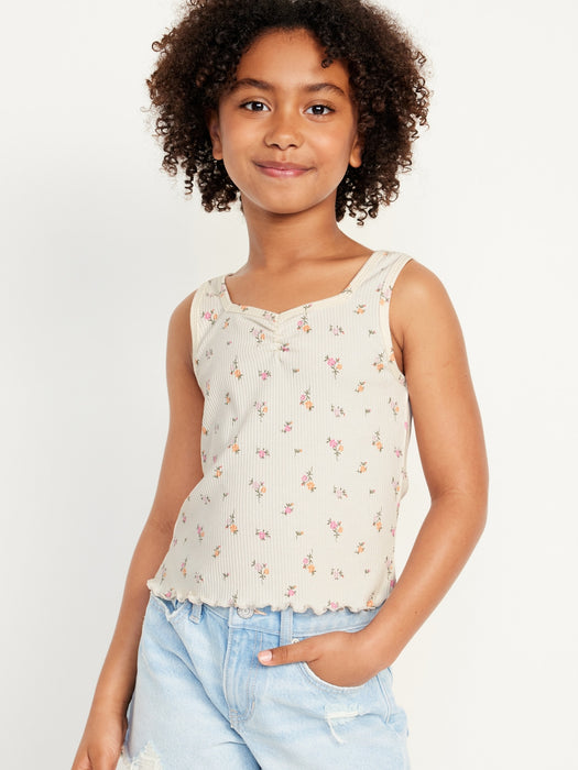 Fitted Sweetheart-Neck Tank Top for Girls