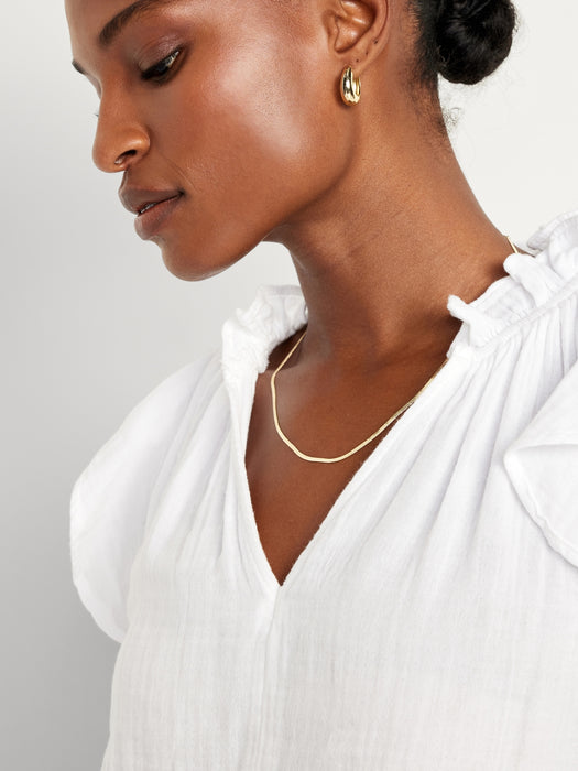 Sleeveless Crinkle Gauze Top