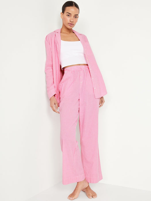 High-Waisted Poplin Pajama Pant