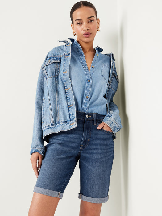 High-Waisted Wow Jean Shorts -- 9-inch inseam