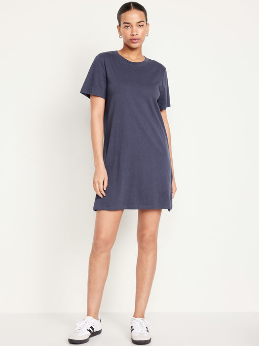 Crew-Neck Mini T-Shirt Dress