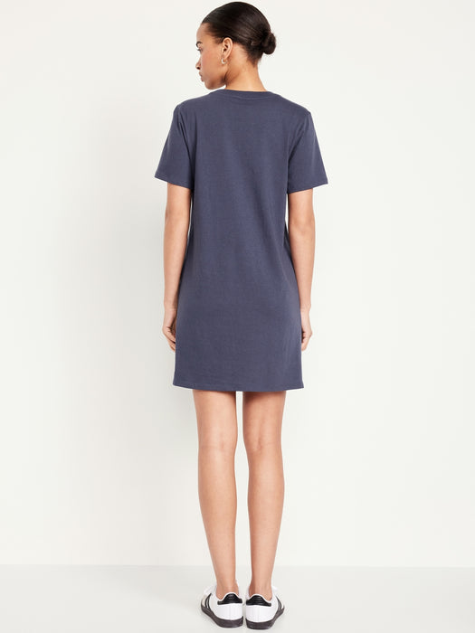 Crew-Neck Mini T-Shirt Dress