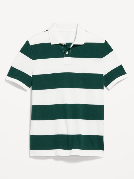 Classic Fit Striped Pique Polo