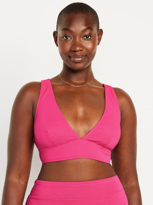 V-Neck Longline Bikini Swim Top