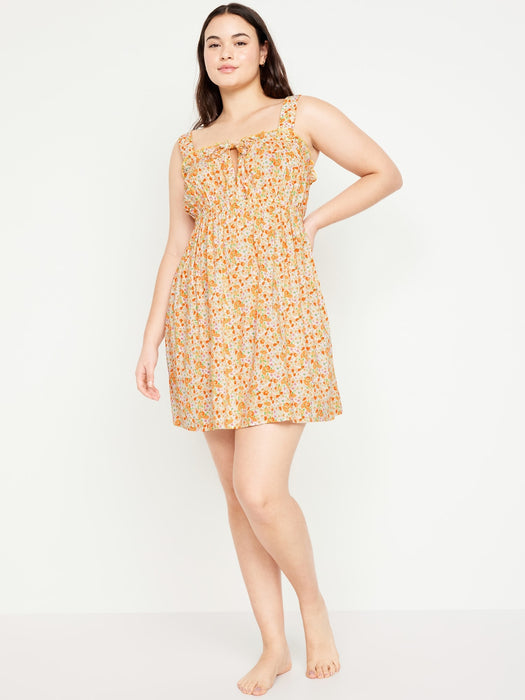 Ruffle-Trim Pajama Nightgown