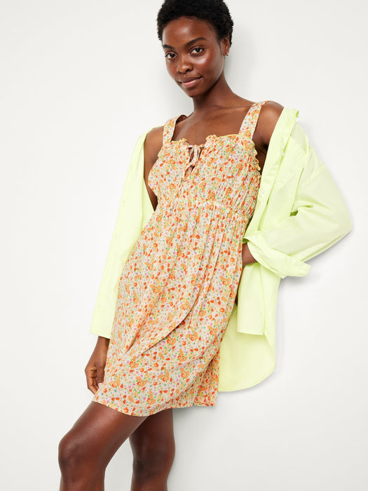 Ruffle-Trim Pajama Nightgown