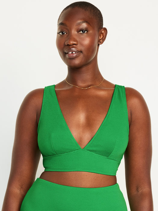 V-Neck Longline Bikini Swim Top