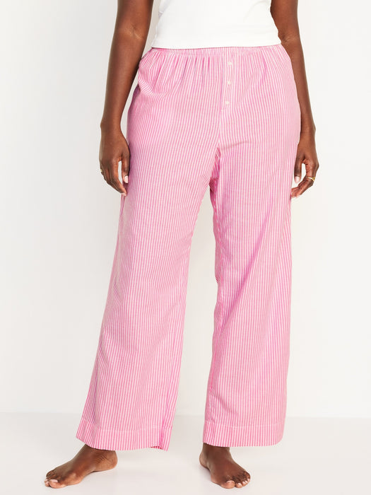 High-Waisted Poplin Pajama Pant