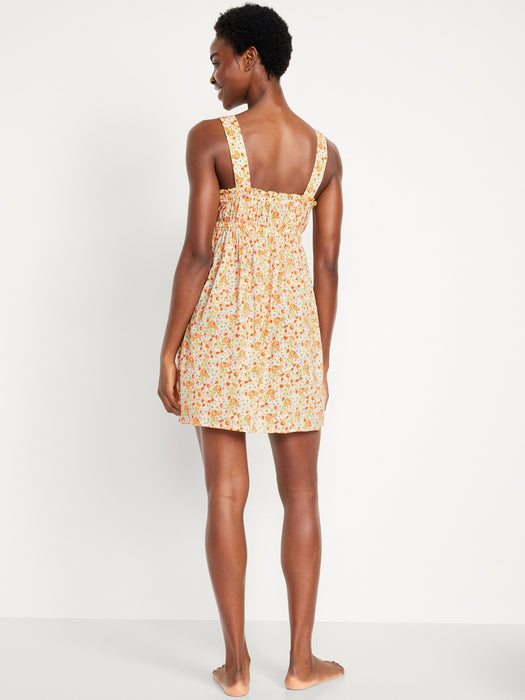 Ruffle-Trim Pajama Nightgown